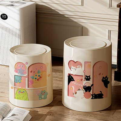 2025新款卡通垃圾桶带盖