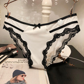 网纱诱惑火辣时尚 日系丝滑牛奶丝性感蕾丝内裤 女士冰丝低腰三角裤