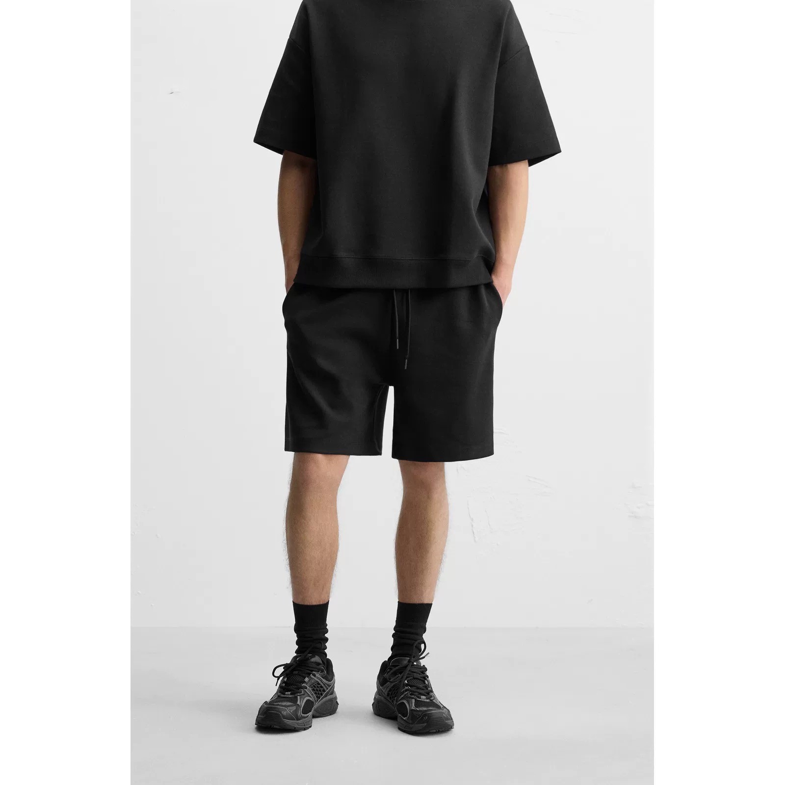 柜279！ZA2025春季新品男装多色选双面布纹理美式休闲短裤0761451