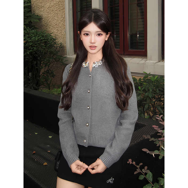 韩系复古毛衣外套女秋季