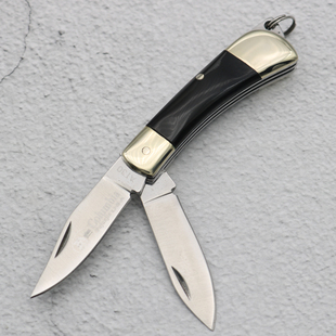 440C不锈钢随身折叠小刀钥匙扣挂件黄铜工具刀双刃刀便携水果刀