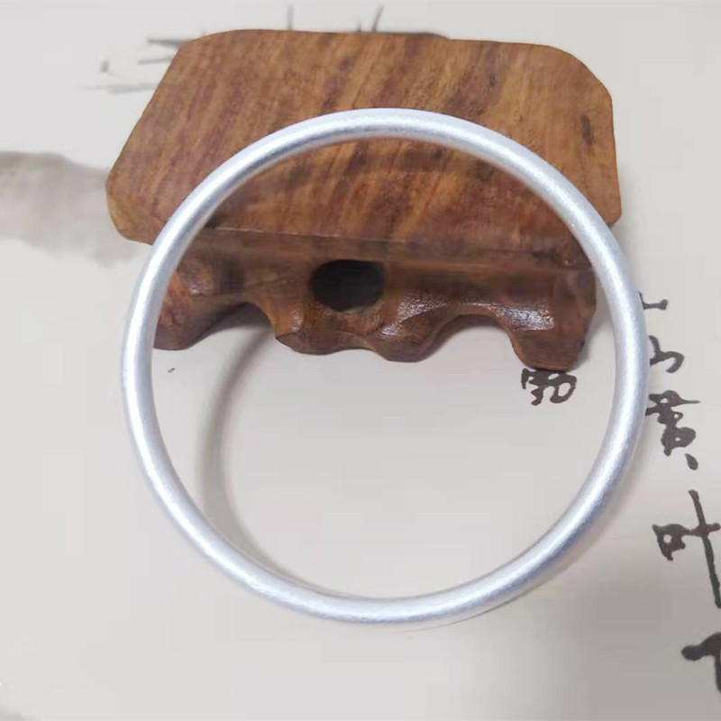 999古法女足银闭口手镯素圈