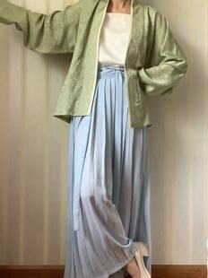 夏季 对襟短衫 汉服上衣 清仓天丝仿花萝汉服宋制飞机袖 江左阁断码