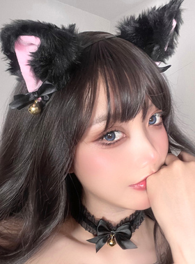 小野猫性感铃铛直播兔子项圈发夹
