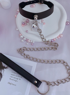 原宿风辣妹项圈INS铃铛牵引绳