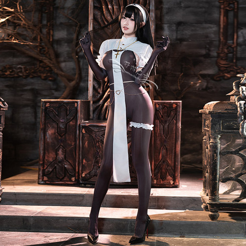 爱的救赎~虔诚十字暗黑修女服cos
