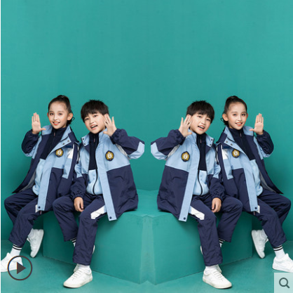 2021秋装小学生冲锋衣校服秋套装儿童运动会中小学生班服儿童校服