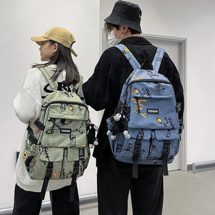 韩版 ins风百搭大学生书包女 日系校园高中初中双肩包男大容量背包