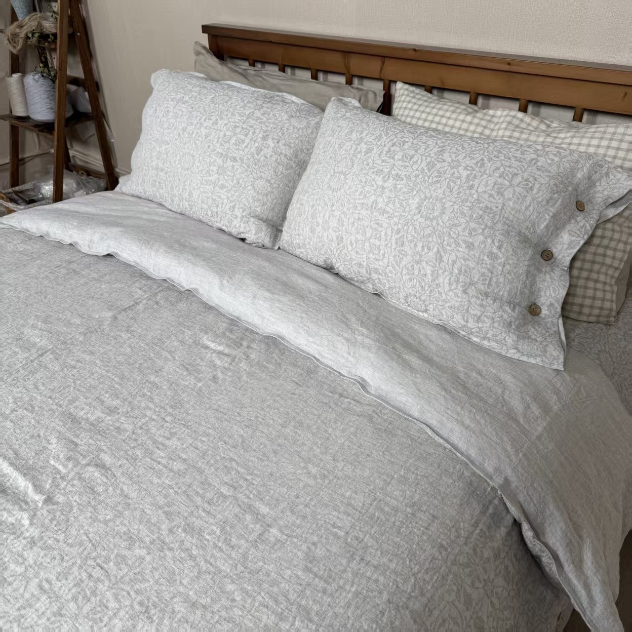 出口欧洲21支雨露汉麻牦牛绒四件套提花床单双人被套保暖抑菌透气