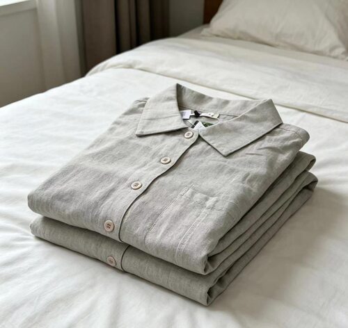 雨露汉麻家居服套装短袖上衣长裤男女同款宽松显瘦休闲睡衣裤外穿