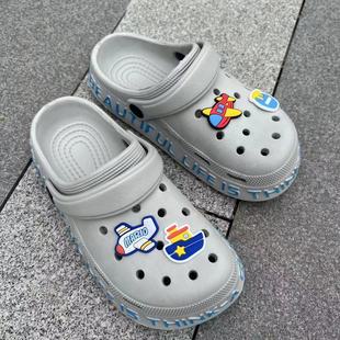 新款 中大童洞洞鞋 夏季 男童女童儿童包头鞋 EVC泡沫透气防滑凉拖鞋