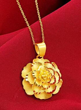 新款大金花金色O字链项链