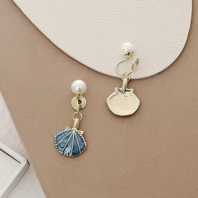 夏季蓝色两种戴法贝壳珍珠耳环-银针冷淡风耳钉新款耳饰送女朋友,节庆用品/礼品,香皂花,淘宝优惠券,粉丝福利购,淘宝优惠卷