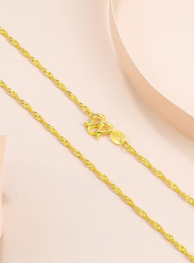 简约金色水波锁骨链21