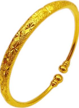 正品越南沙金光面手镯满天星手镯活口开口手镯女久不掉色送女友