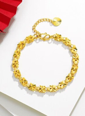 新款爱心四叶金手链14