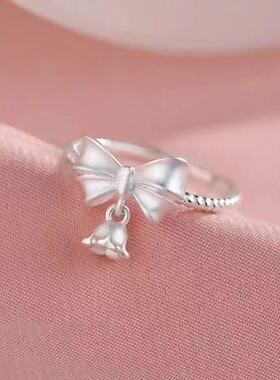 蝴蝶结铃兰花流苏戒指