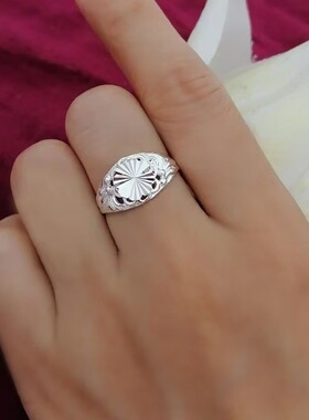 时尚蔷薇银戒复古爱心开口