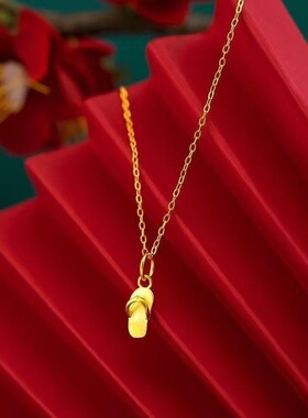 新款金色O字链锁骨项链