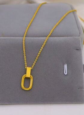 冷淡风双环几何锁骨链