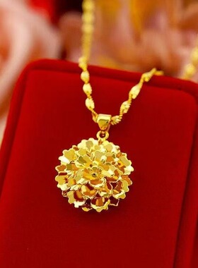 新款绣球花金色水波链