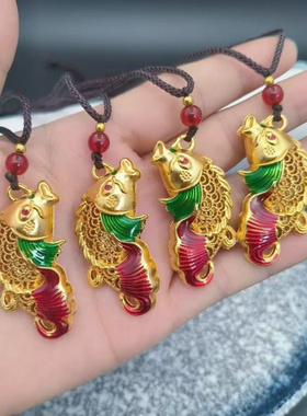 国潮古法沙金珐琅彩五帝福袋吊坠