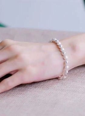 今日【大捡漏】纯银色手链光砂手链女银色久不掉色转运链手链礼物