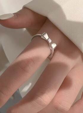 磨砂蝴蝶结戒指女夏新款