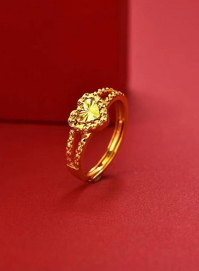 香港正品新款戒指女款爱心开口可调节指环戒指情人节送对象