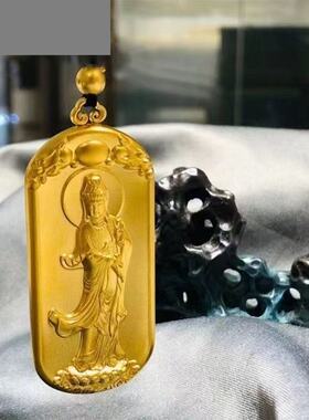 新款般若观音金色吊坠