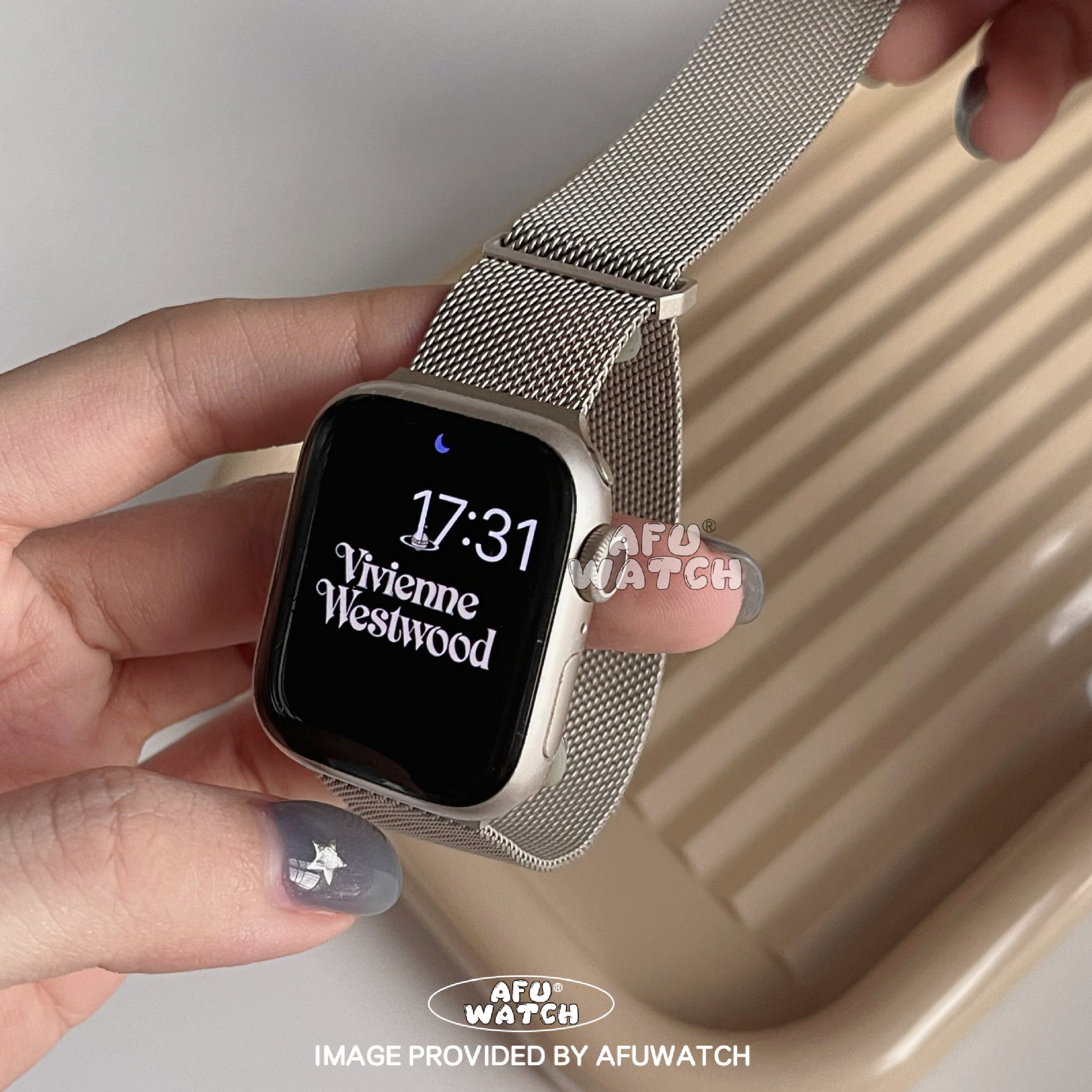 【圆尾米兰】适用于iwatchS11/10苹果表带新款百搭SE金