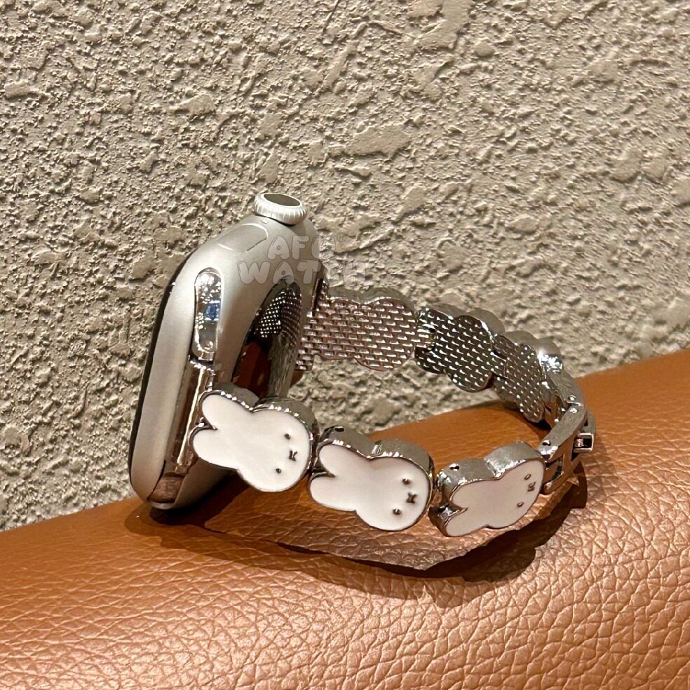 【兔兔金属】适用于苹果iwatchS11表带se腕带10可爱98