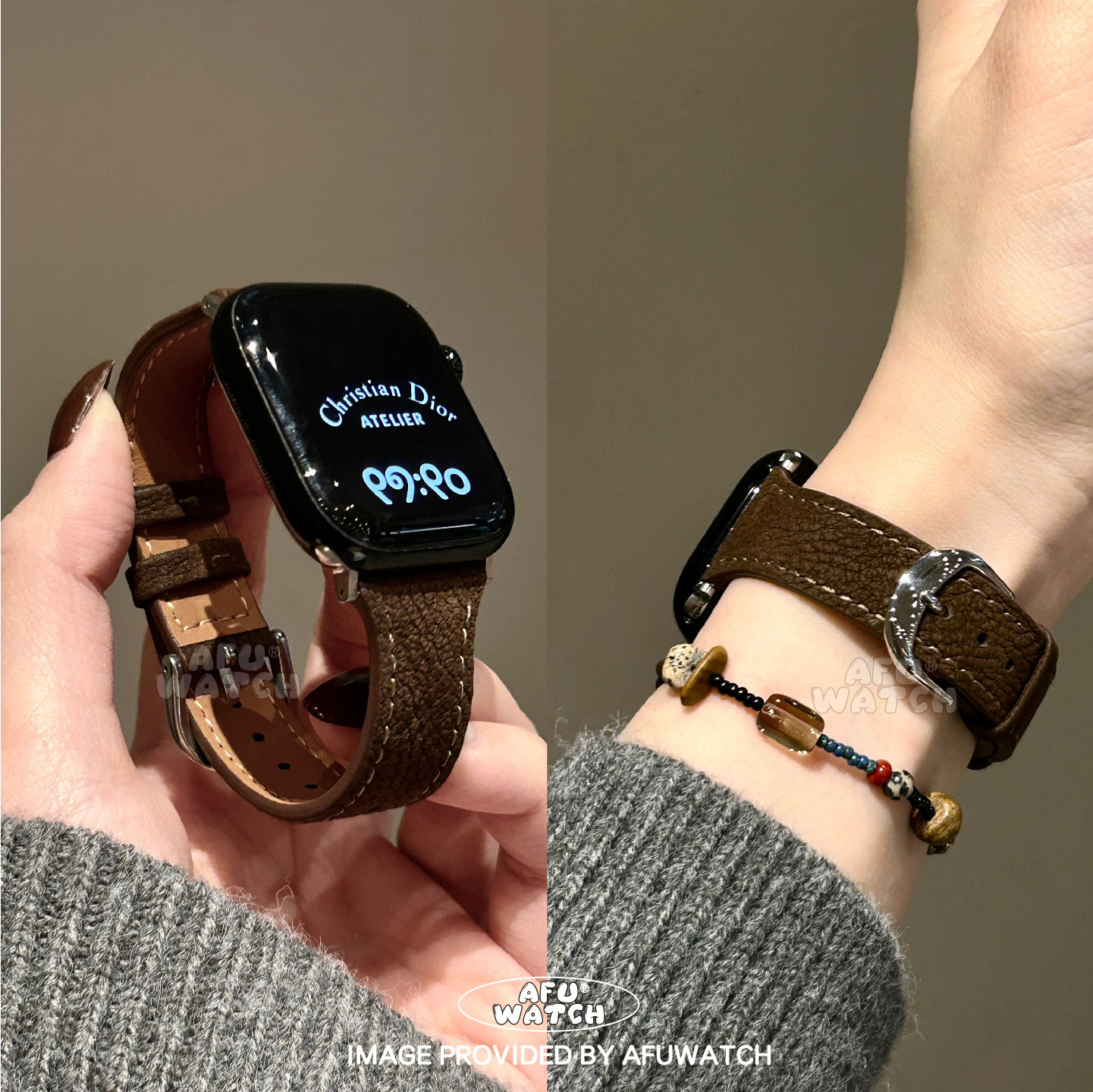 【磨砂纹】适用于AppleWatchS11苹果手表带10秋冬se
