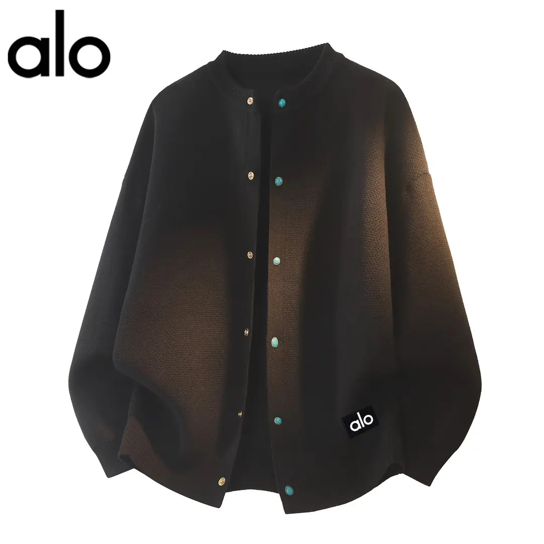 官方奥特莱斯】圆领开衫毛衣男女春秋新款百搭慵懒情侣针织衫外套