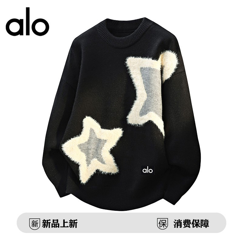 官方奥特莱斯品牌折扣 秋冬季情侣美式撞色星星毛衣休闲针织衫,男装,大码上装,淘宝优惠券,粉丝福利购,淘宝优惠卷