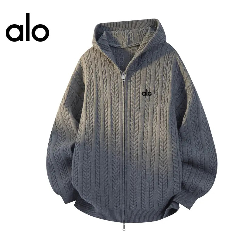 官方奥特莱斯】品牌折扣情侣设计感提花开衫连帽卫衣男女宽松外套