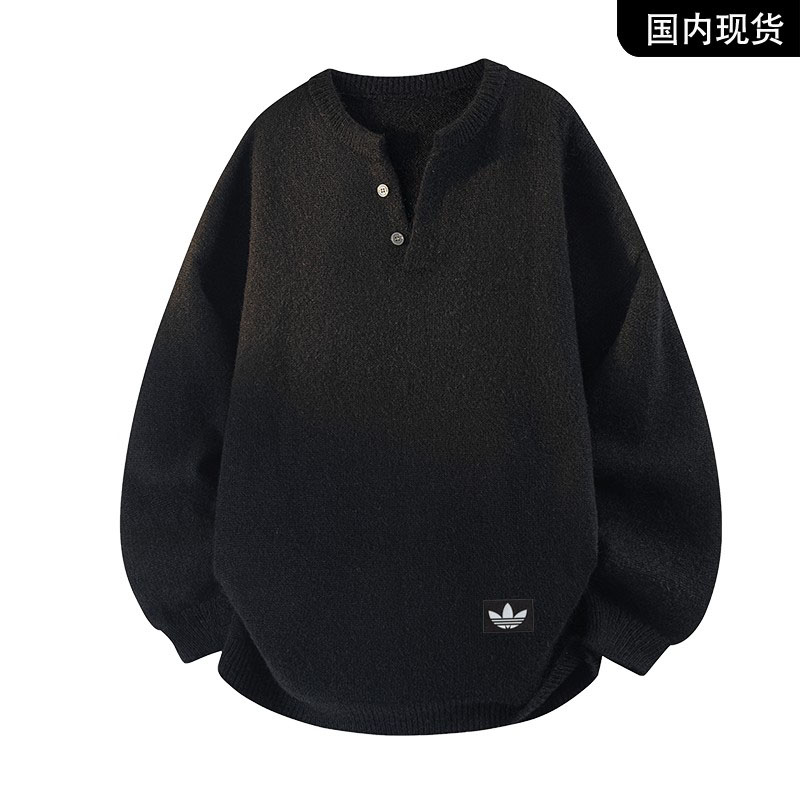 官方奥特莱斯】品牌折扣情侣秋季V领针织打底衫休闲套头男女毛衣