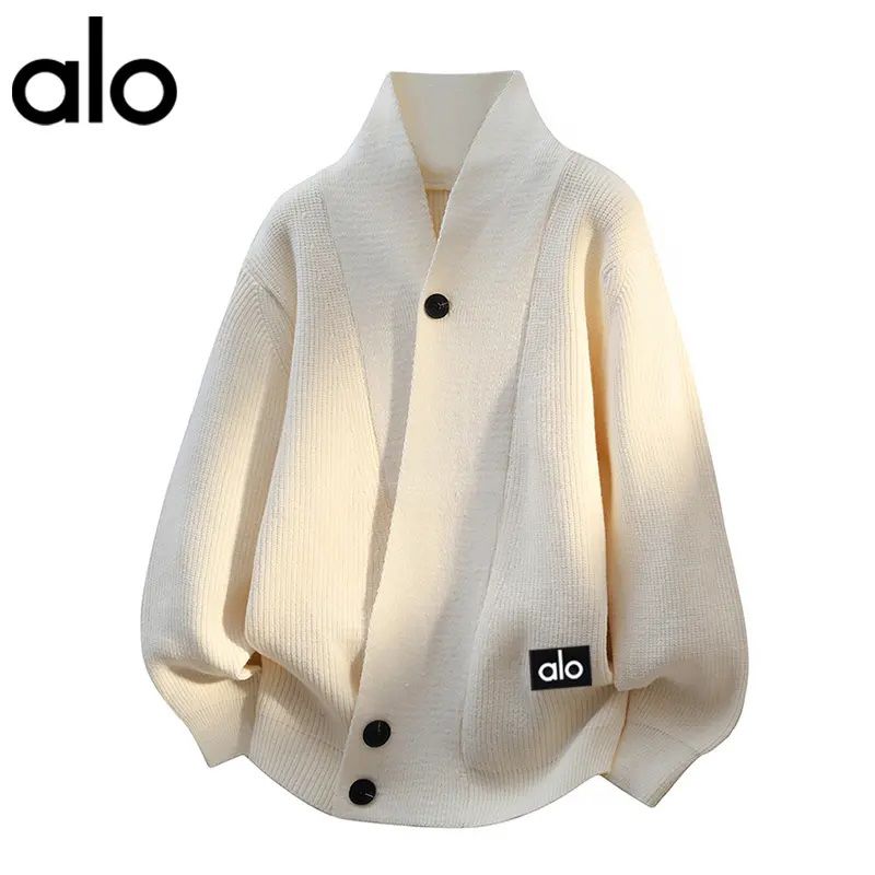 官方奥特莱斯】alo潮牌 秋季V领针织衫高级感户外百搭开衫毛衣男