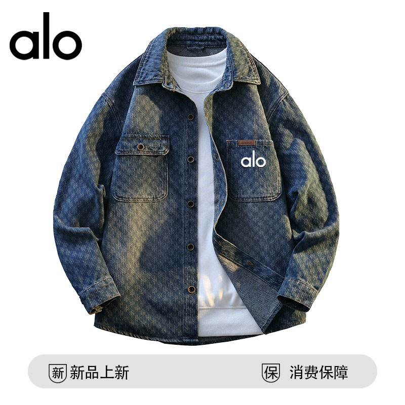 官方奥特莱斯】品牌折扣 美式复古水洗做旧撞色牛仔外套潮流上衣