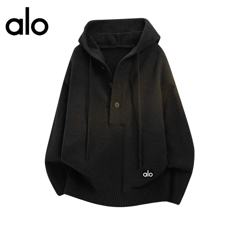官方奥特莱斯】alo潮牌 秋冬季简约连帽套头保暖毛衣休闲男女上衣