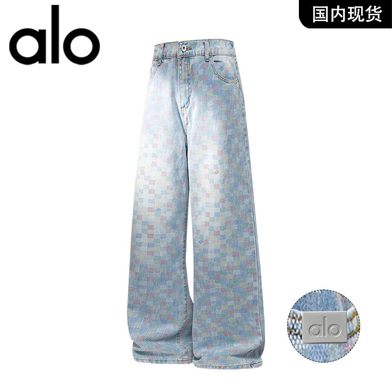 官方奥特莱斯品牌折扣2026年春季个性彩色格子直筒男士牛仔裤子,男装,大码上装,淘宝优惠券,粉丝福利购,淘宝优惠卷