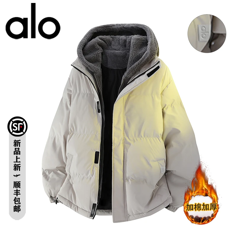 官方奥特莱斯】品牌折扣 冬季加棉保暖连帽大码假两件男棉衣外套