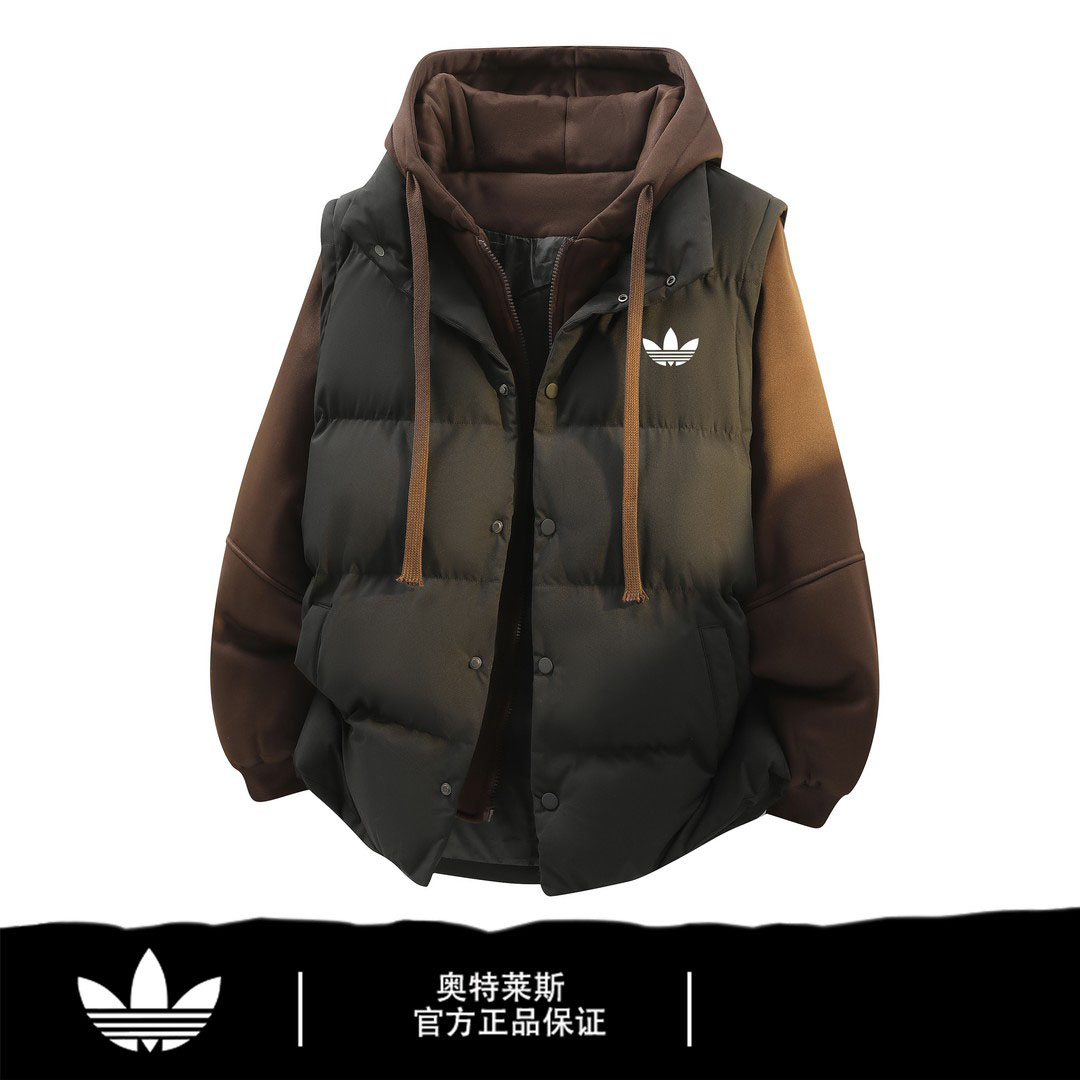 【官方奥特莱斯】学院风假两件棉服男休闲宽松情侣百搭冬季外套