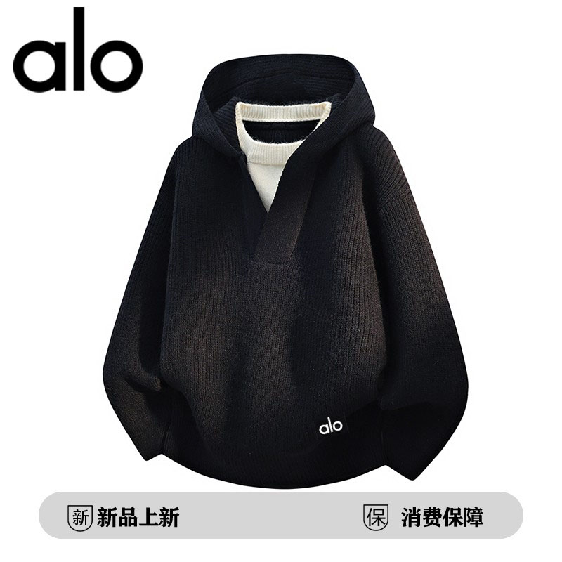 官方奥特莱斯】品牌折扣 秋冬季连帽保暖毛衣户外情侣休闲针织衫