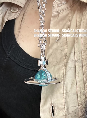 大号中号立体土星orb项链