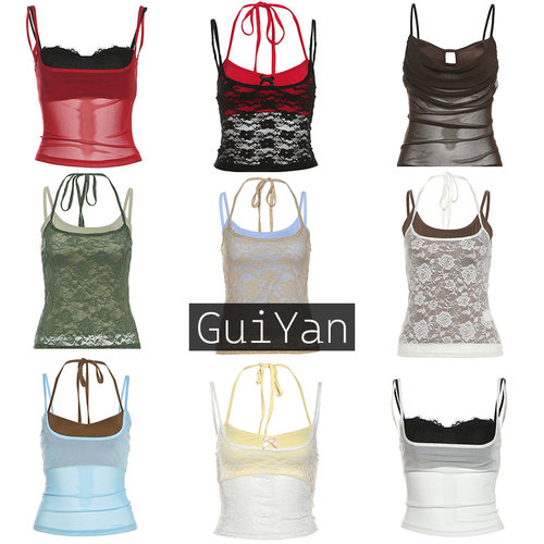 辣妹修身网纱透明两件套