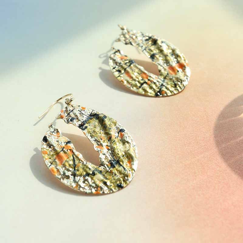 colorhunt耳钩艺术金色耳夹气质复古显脸小秋天