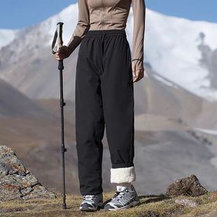 东北哈尔滨防寒冲锋裤男女防水防风保暖棉裤加绒加厚新疆旅游滑雪