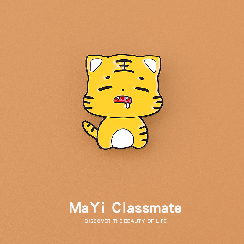 呆萌小老虎可爱日系卡通徽章学生别针个性ins潮包包装饰品配饰