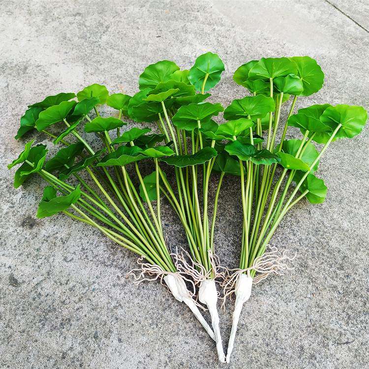 真仿铜草钱小料荷叶绿色装植物塑假花家居饰品客厅 餐厅插花花艺